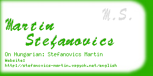 martin stefanovics business card